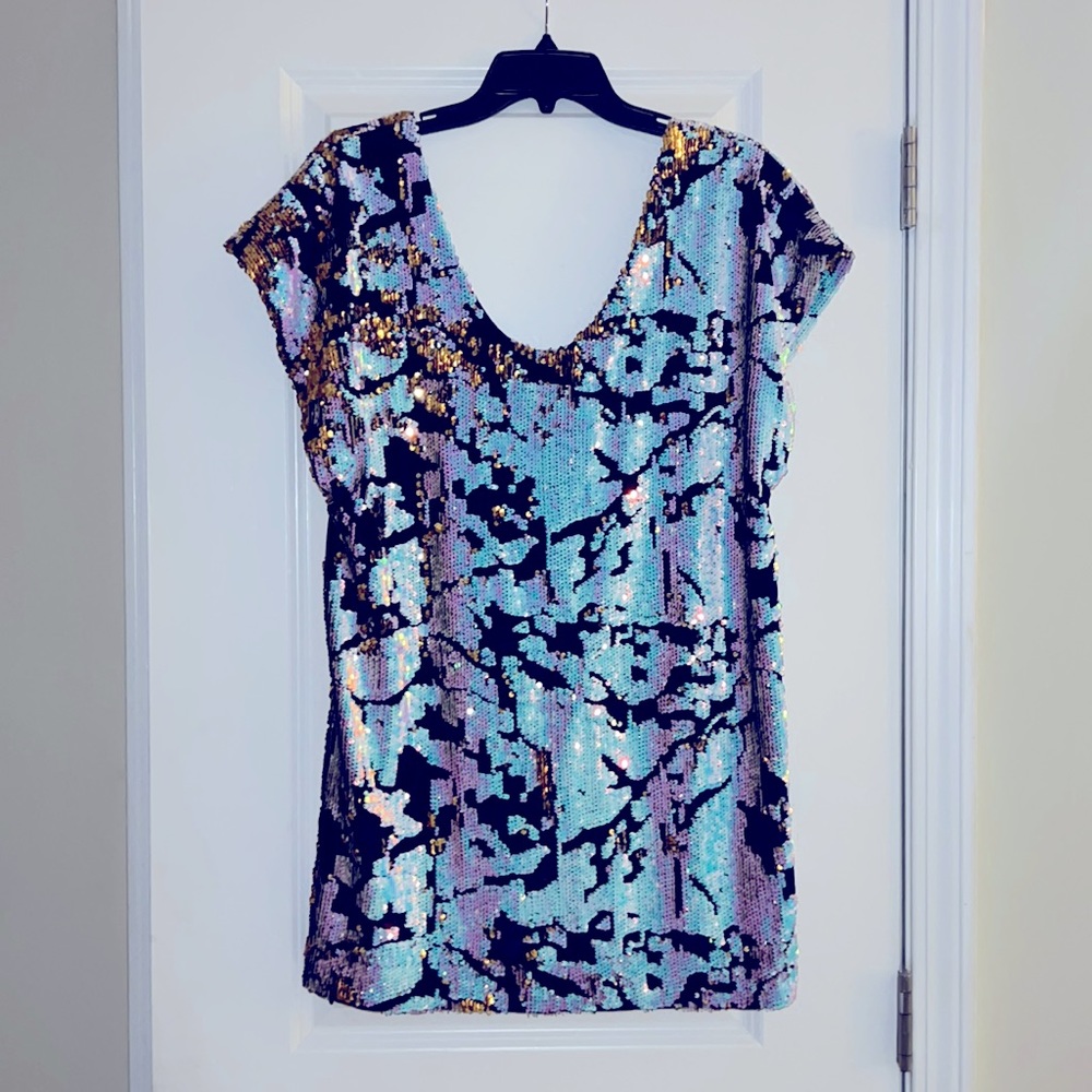 Sequin iridescent cocktail mini dress!